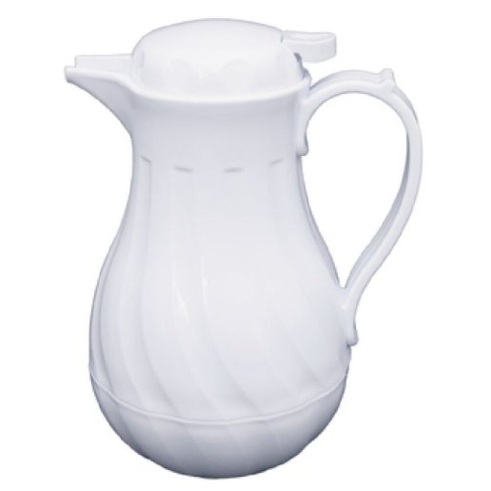 CAC China BVSR-20W White Swirl Insulated Beverage Server 20 oz.